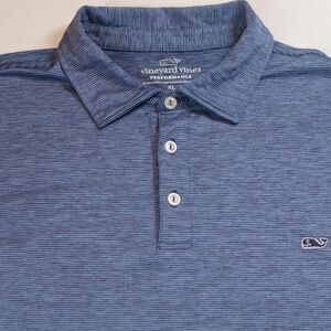 Vineyard Vines Men's Blue Striped Performance Polo